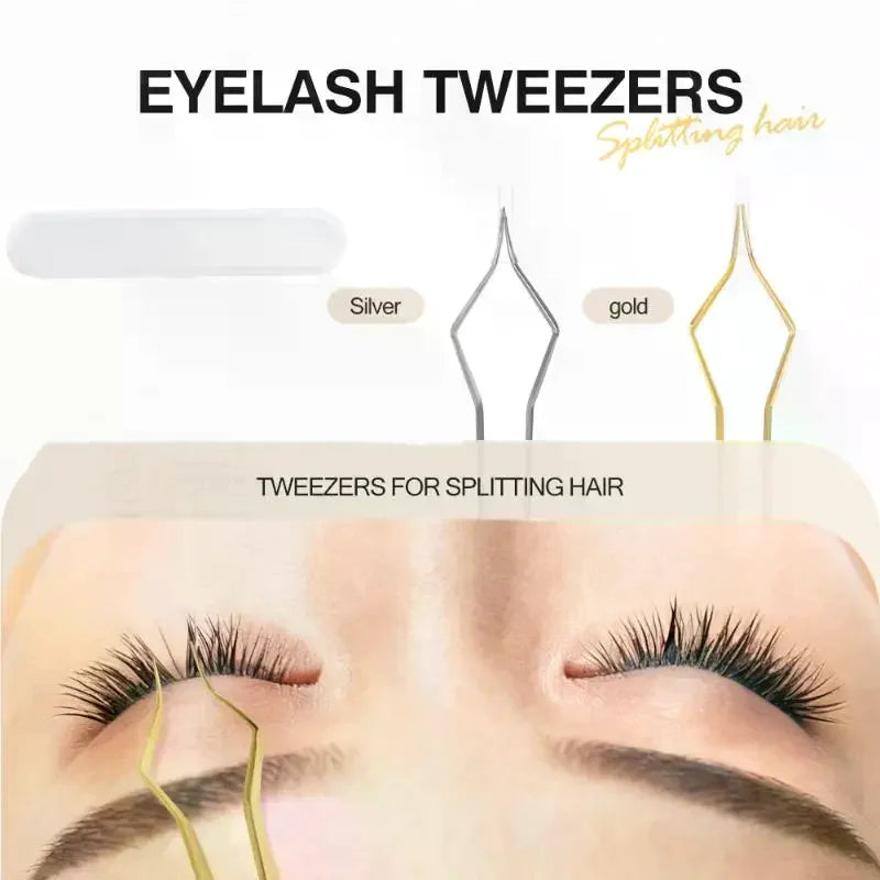 YOVIP Lash Extension Tweezers – Anti-Slip Stainless Steel Lash Extension Tweezers QXL