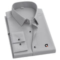 Men's Slim Fit Long Sleeve Business Casual Shirt | Word Print Business Casual Shirt QXL A 1pc Gray L