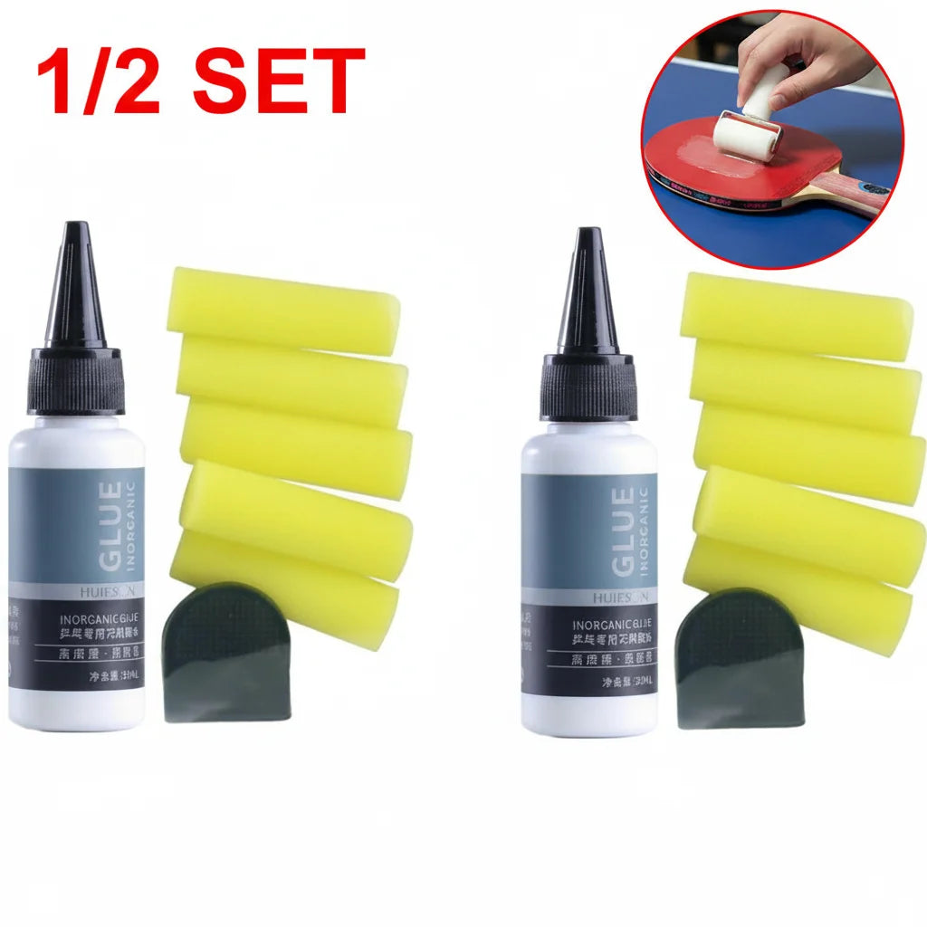 Table Tennis Glue & Paddle Cleaner Bundle | ITTF Inorganic 30ml Racket Maintenance Kit QXL