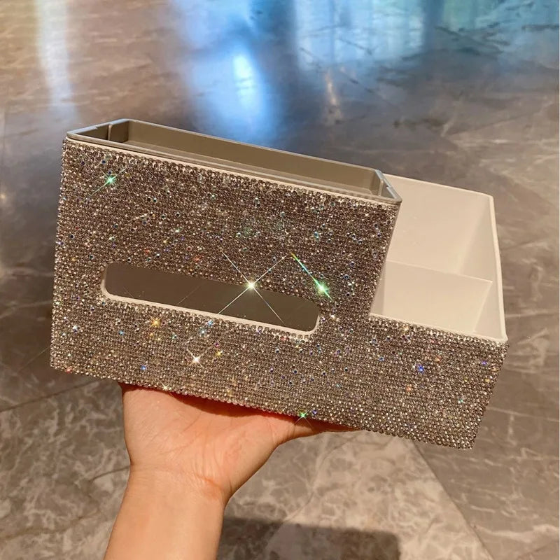 Diamond Acrylic Makeup & Sundries Desktop Organizer Box Desktop Storage Organizer QXL