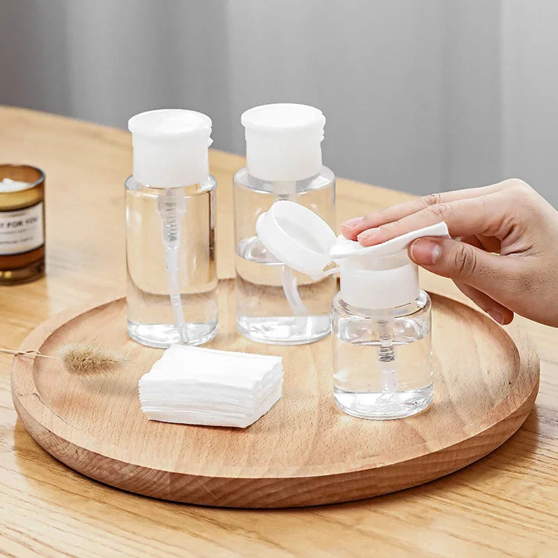 Refillable Push-Down Pump Dispenser Bottle | Nail & Makeup Pump Dispenser Bottle QXL