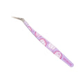Cartoon Fruit Curved Stainless Steel Lash Extension Tweezers Eyelash Extension Tweezers QXL Purple