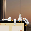 Mini White Goose Resin Figurines – Set of 4 Desk & Car Decor Resin Figurine Set QXL Random Style