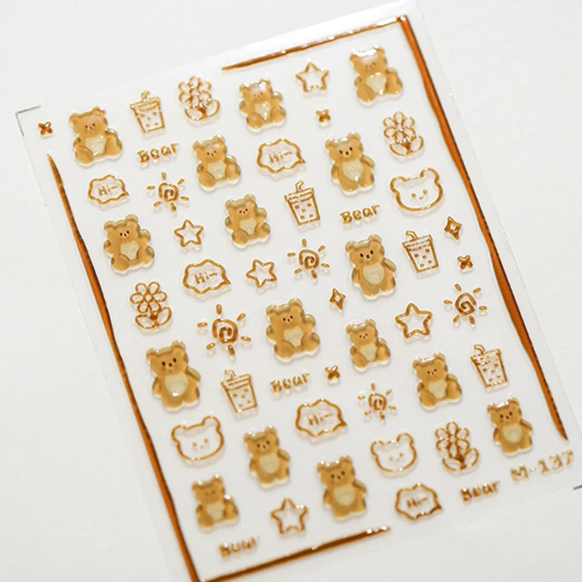 5D Kawaii Jelly Bear Nail Art Stickers | Self-Adhesive Decals Nail Art Stickers QXL