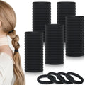 100-Pack Black Seamless Hair Ties | Nylon Elastic Ponytail Holders Elastic Hair Ties QXL Default Title