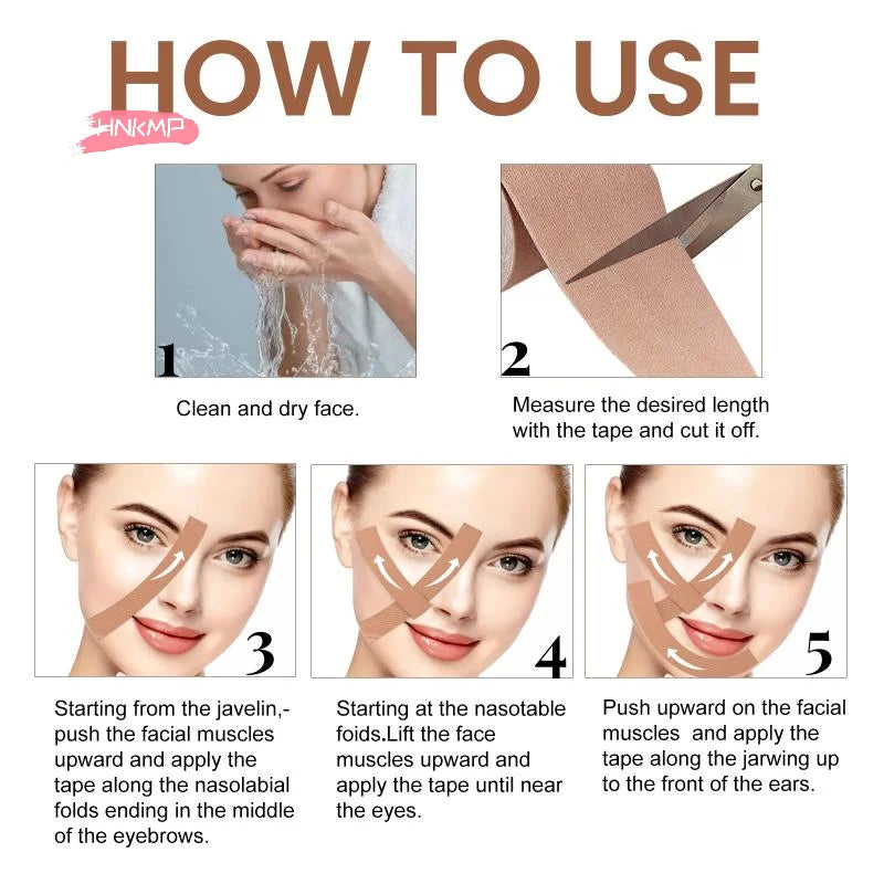 Facial Lifting Tape Roll | Forehead, Chin & Neck Firming Facial Lifting Tape QXL