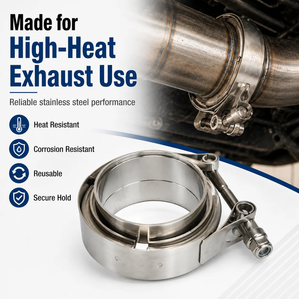 V-Band Exhaust Clamp Kit 51mm 63mm 76mm | SUS304 Stainless Exhaust Clamp Kit QXL