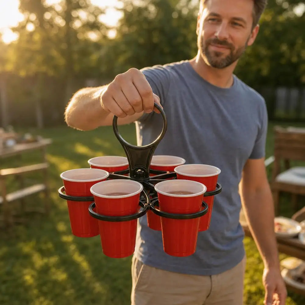 Foldable 6-Cup Drink Carrier Tray | Portable Cup Holder Foldable Cup Carrier QXL