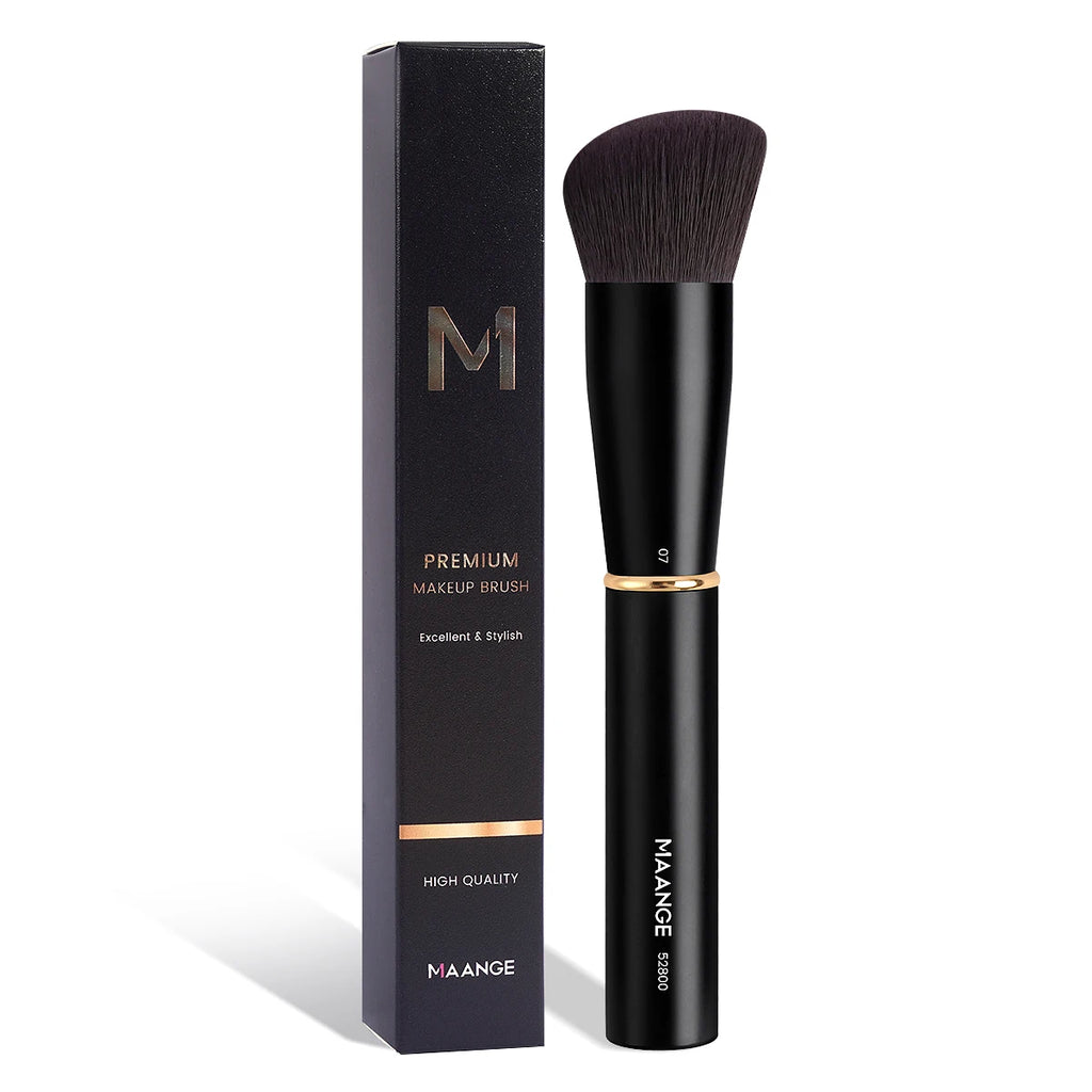 MAANGE Angled Makeup Brush | Synthetic Hair Face Brush Angled Makeup Brush QXL Black