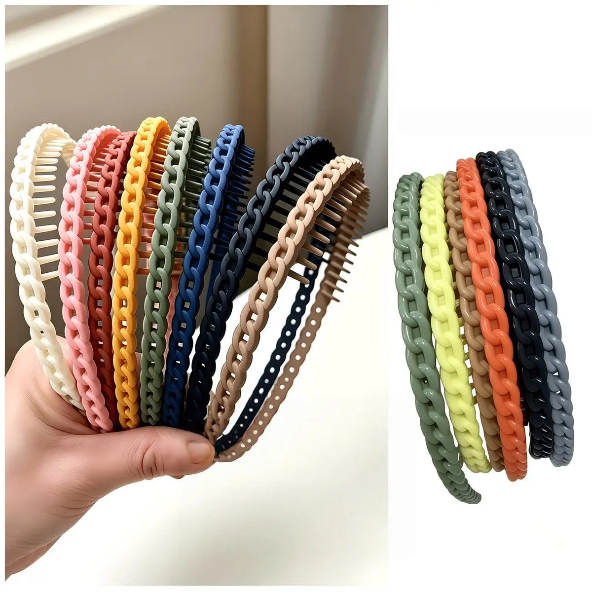 5-Pack Wide Fashion Headbands | Non-Slip, Hand-Decorated Fashion Headband Set QXL
