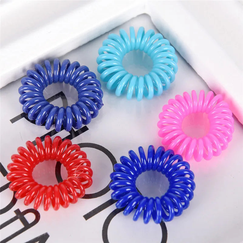 10-Pack Telephone Wire Cord Scrunchies | Elastic Hair Ties Hair Ties Scrunchies QXL