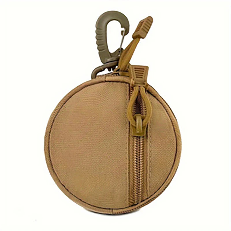 Outdoor Oxford Key Bag – Coin Purse & Earbud Pouch | Zipper Mini Carry Pouch QXL Khaki