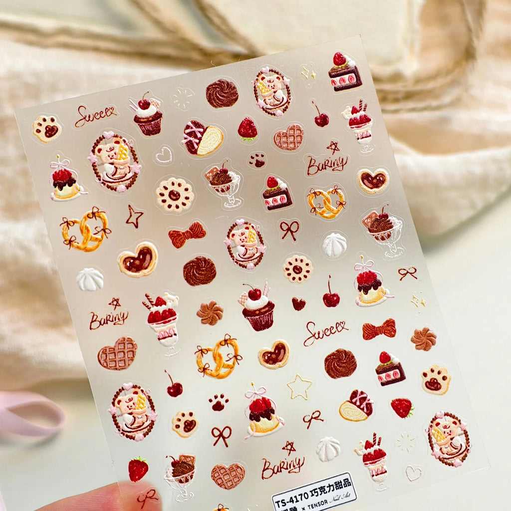 5D Ocean Nail Stickers – Pearl Shell Starfish Metal Frame Decals