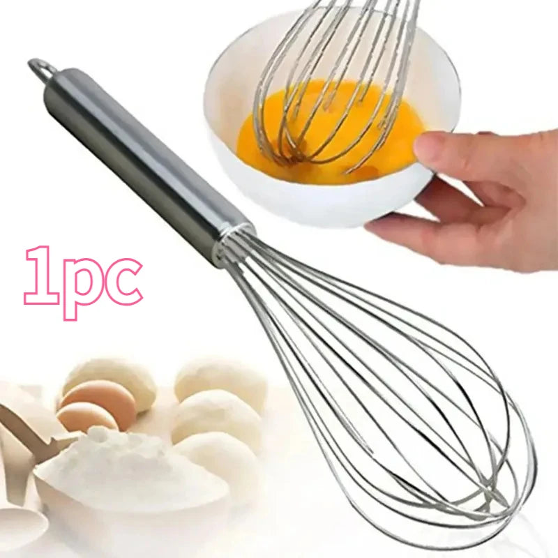 Stainless Steel Whisk – Egg Beater & Cream Mixing Tool Kitchen Whisk QXL Silver
