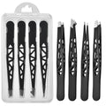 vvocci 4-Piece Professional Tweezers Set | Eyebrow & Hair Professional Tweezers Set QXL Black triangle