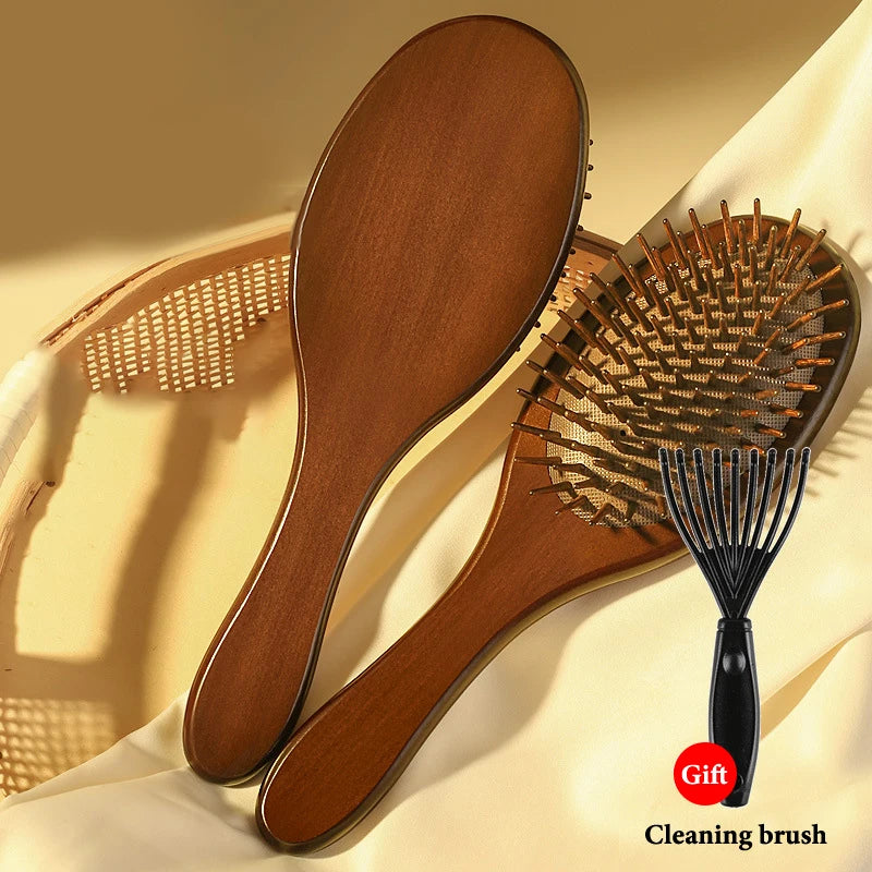 Sandalwood Air Cushion Comb | Hand-Carved Scalp Massage Brush Scalp Massage Comb QXL