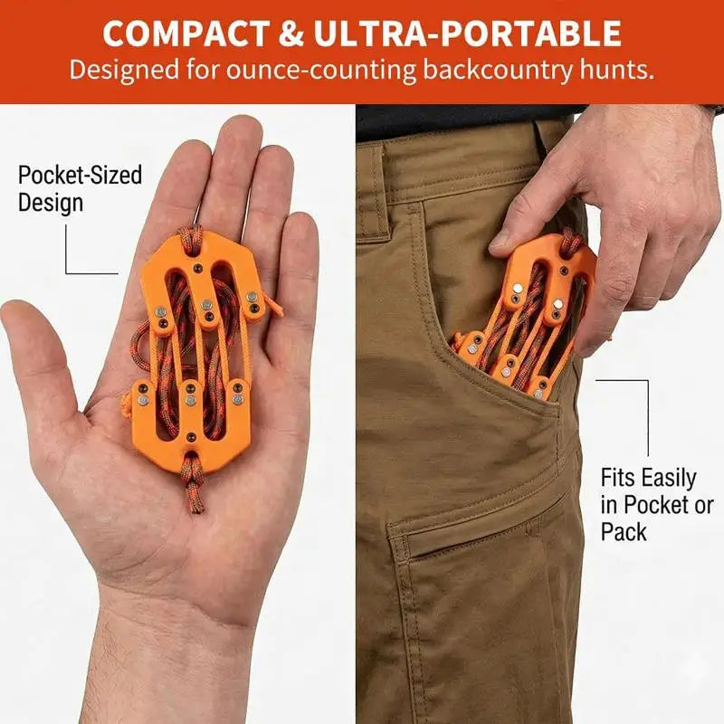 2-Ton Block & Tackle Hoist | Compact Portable Hunting Game Lift Portable Game Hoist QXL