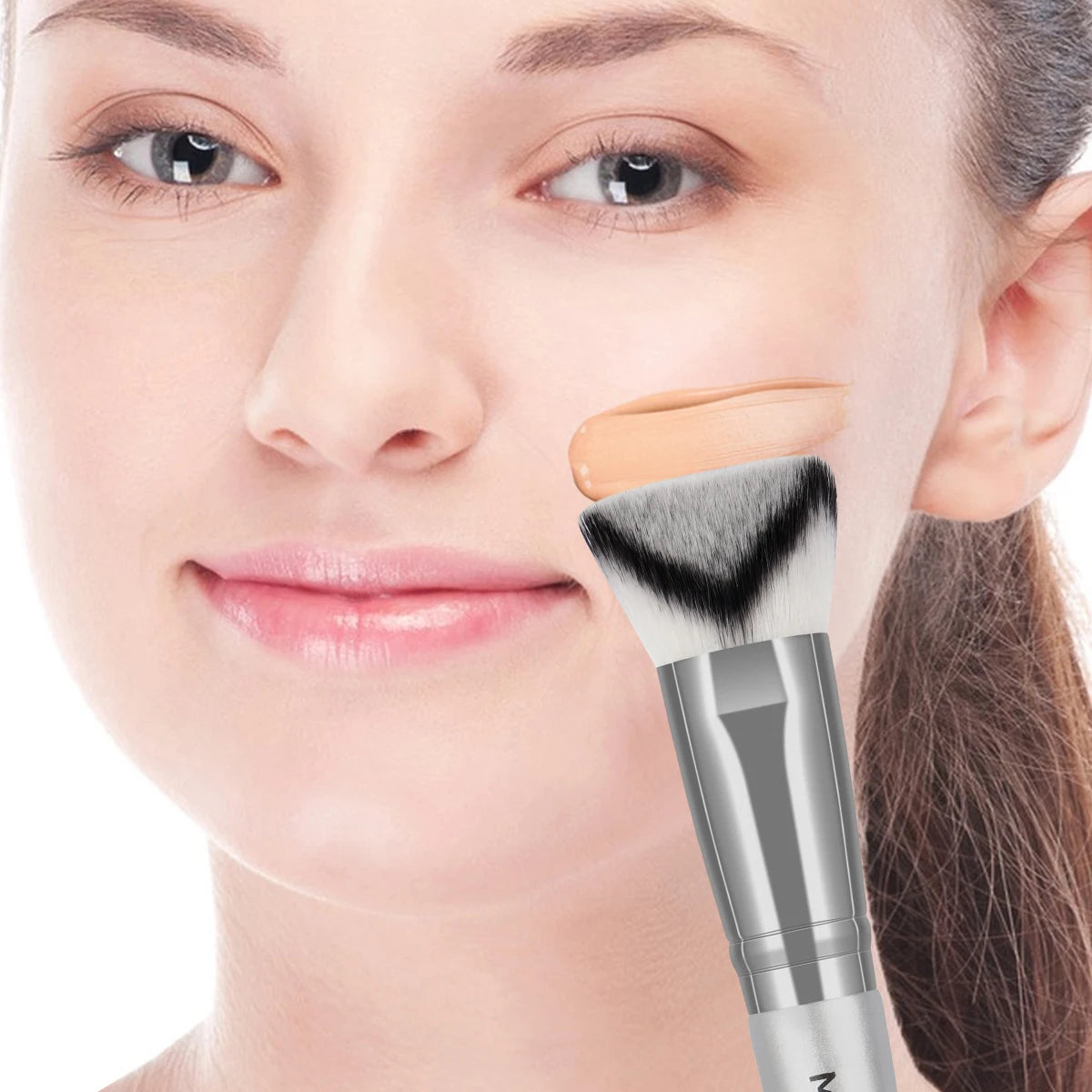 MAANGE 2-Pack Double-Ended Foundation & Contour Brush Set Makeup Brush Set QXL