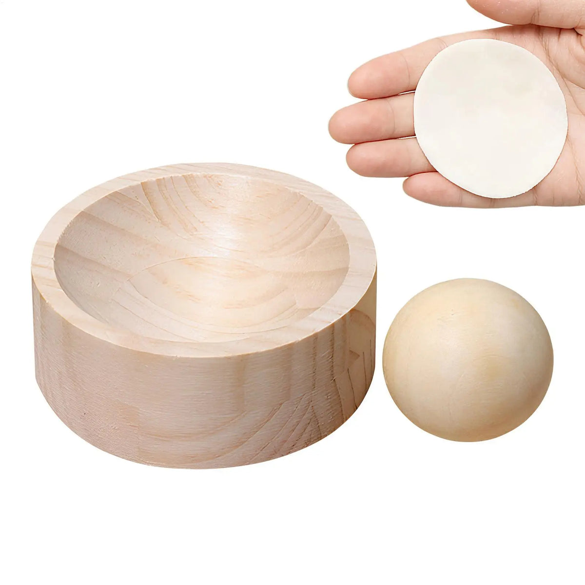 Wooden Dumpling Press Tool | Natural Pine Dough Skin Maker Dumpling Press Tool QXL