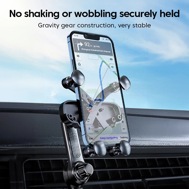 360° Gravity Car Phone Holder | Air Vent Clip & Extension Rod Car Phone Mount QXL