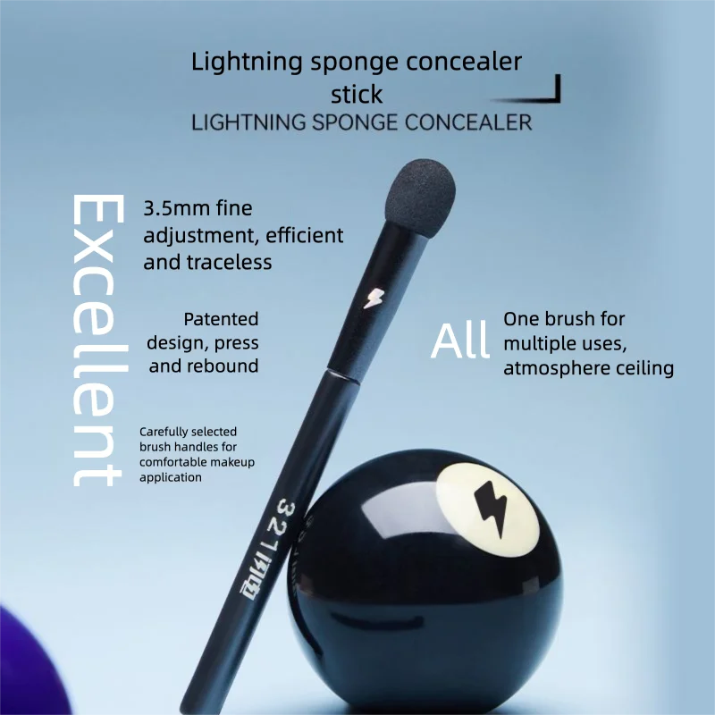 2-Piece Sponge Concealer Brush Set | Round Head & Finger Pad Concealer Brush Set QXL