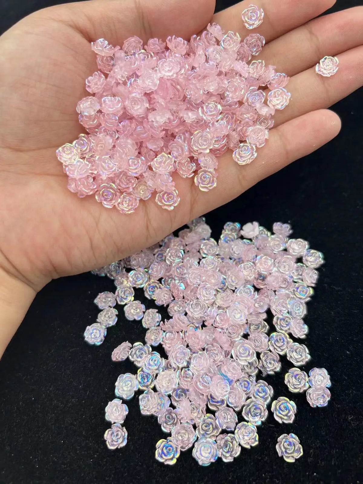 20-Pc 3D Aurora Camellia Nail Charms | Kawaii Resin Flowers 3D Nail Charms QXL