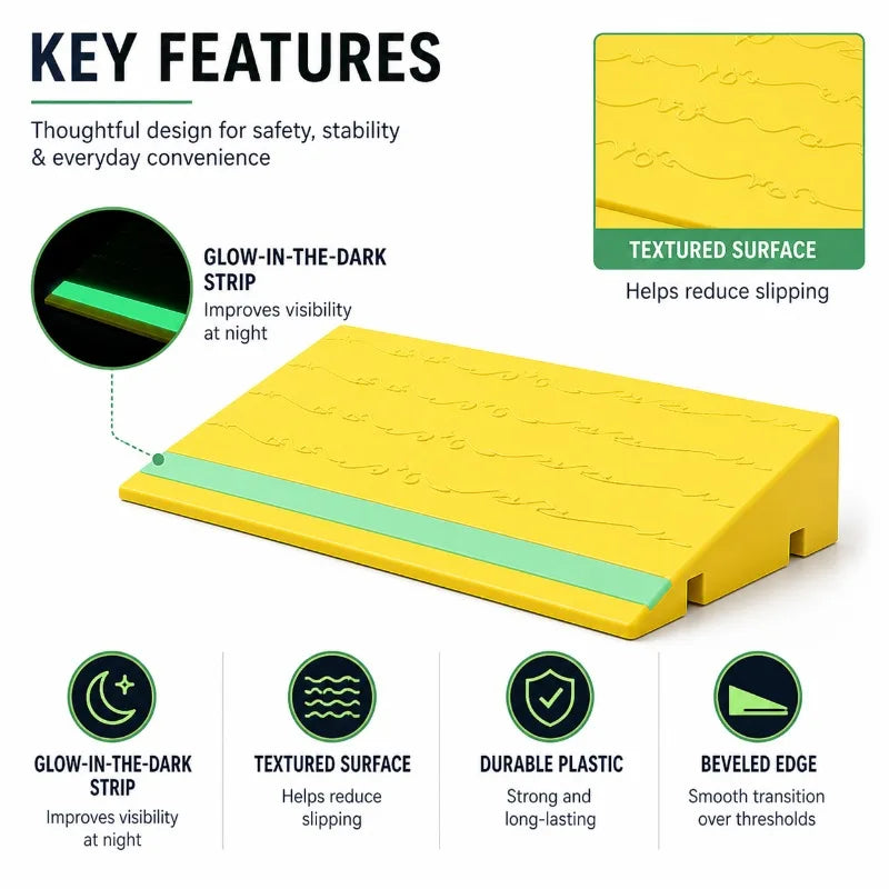 Indoor Threshold Ramp | Glow Strip Anti-Slip Doorway Slope Threshold Ramp QXL