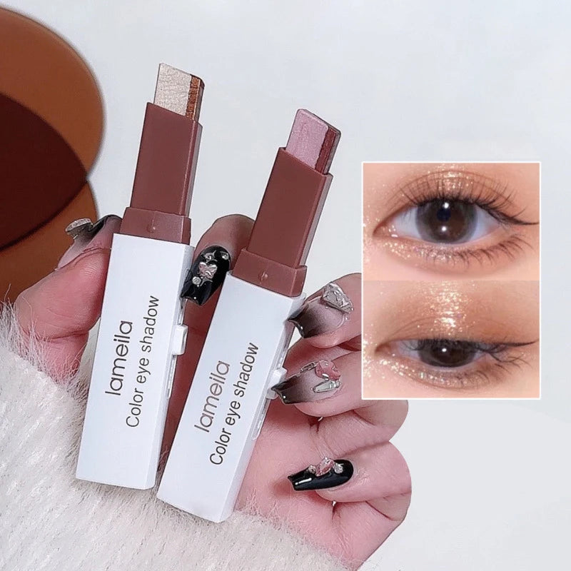 Double-Ended Glitter Eyeshadow Stick | Waterproof Shimmer Pen Eyeshadow Stick QXL