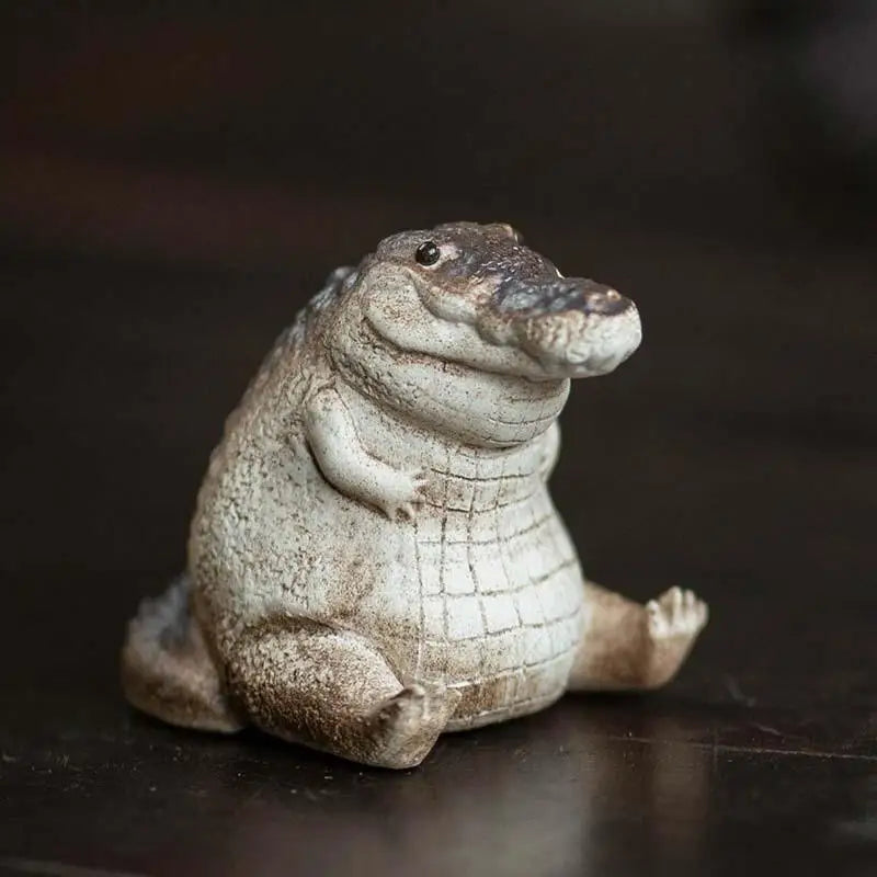 Mini Chubby Crocodile Figurines | Resin Collectible Ornament Resin Figurine Ornament QXL