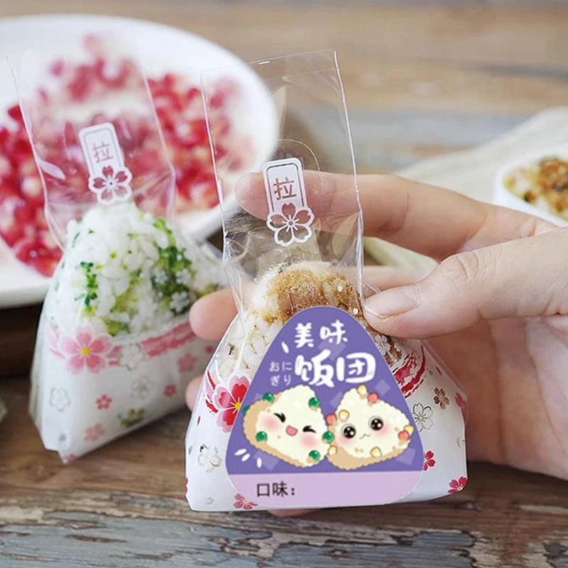 80-Pack Onigiri Rice Ball Sealing Stickers | Bento Sushi Bags Food Packaging Stickers QXL