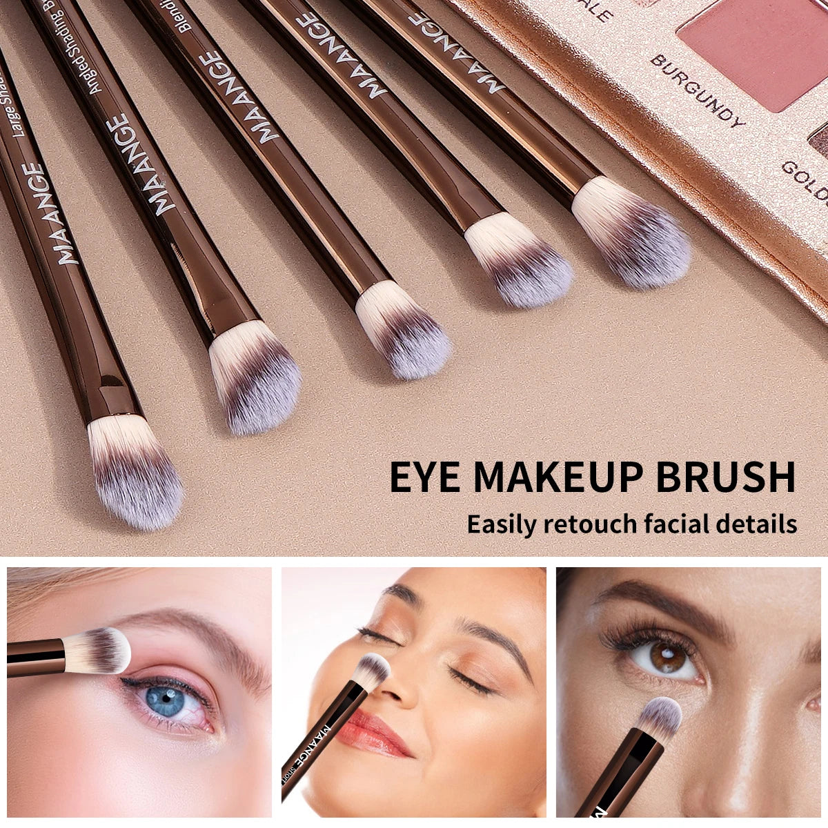 MAANGE 20-Pc Double-Ended Makeup Brush Set with Bag Makeup Brush Set QXL