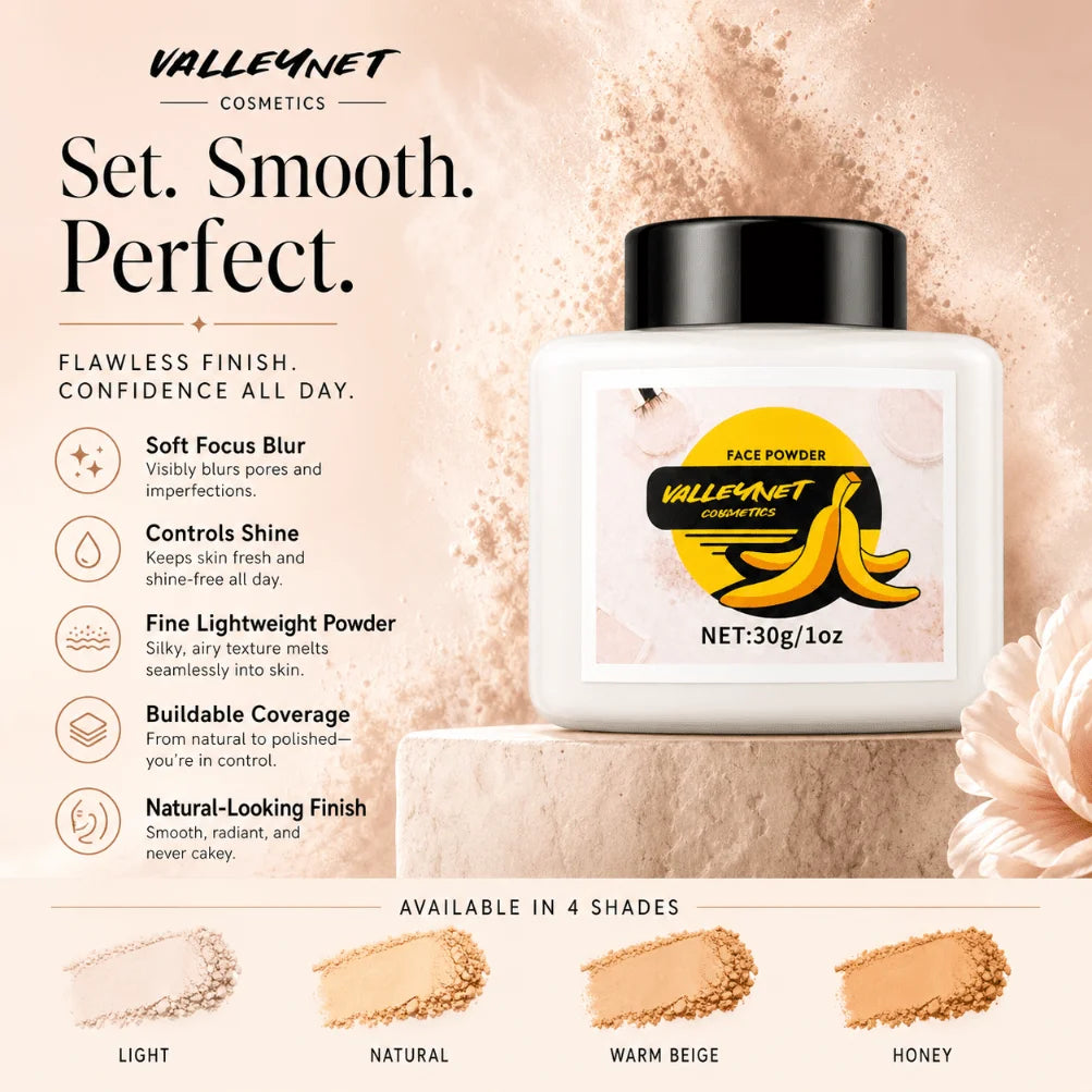 Matte Face Setting Loose Powder | Oil Control, 4 Shades Face Setting Powder QXL