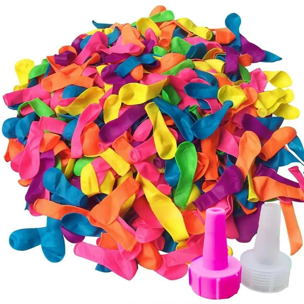 500-Pack Colorful Water Balloons with 2 Filling Nozzles Water Balloon Set QXL