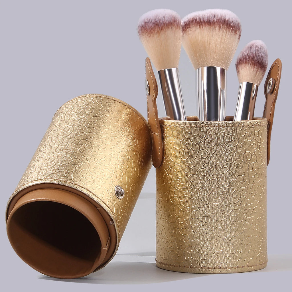 Large-Capacity Gold Makeup Brush Holder & Organizer Bucket Makeup Brush Holder QXL