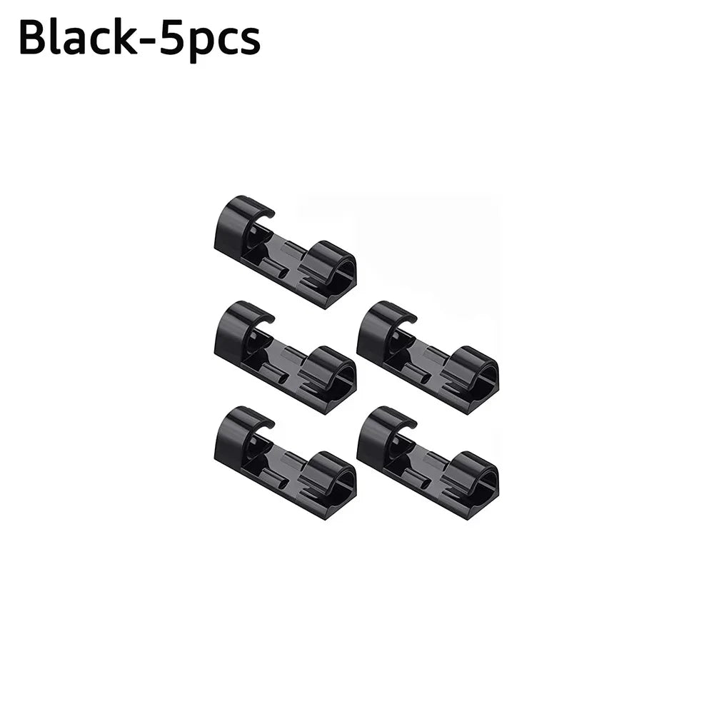 Self-Adhesive Cable Organizer Clips | 20/40-Pack Wire Management Cable Management Clips QXL 5pcs Black