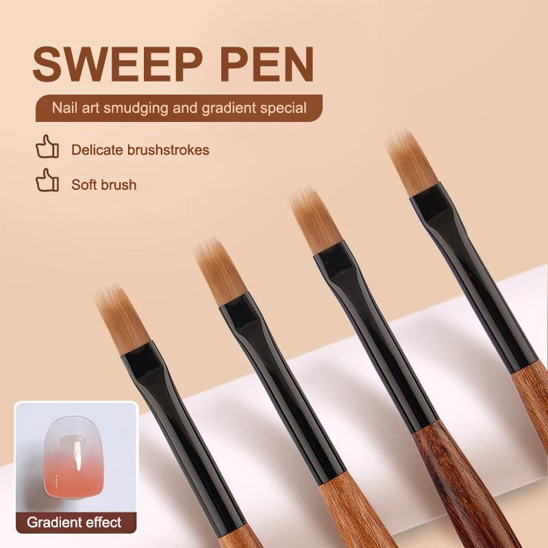Sandalwood Nail Art Ombre Brush | Detail & Drawing Pen Nail Art Brush QXL