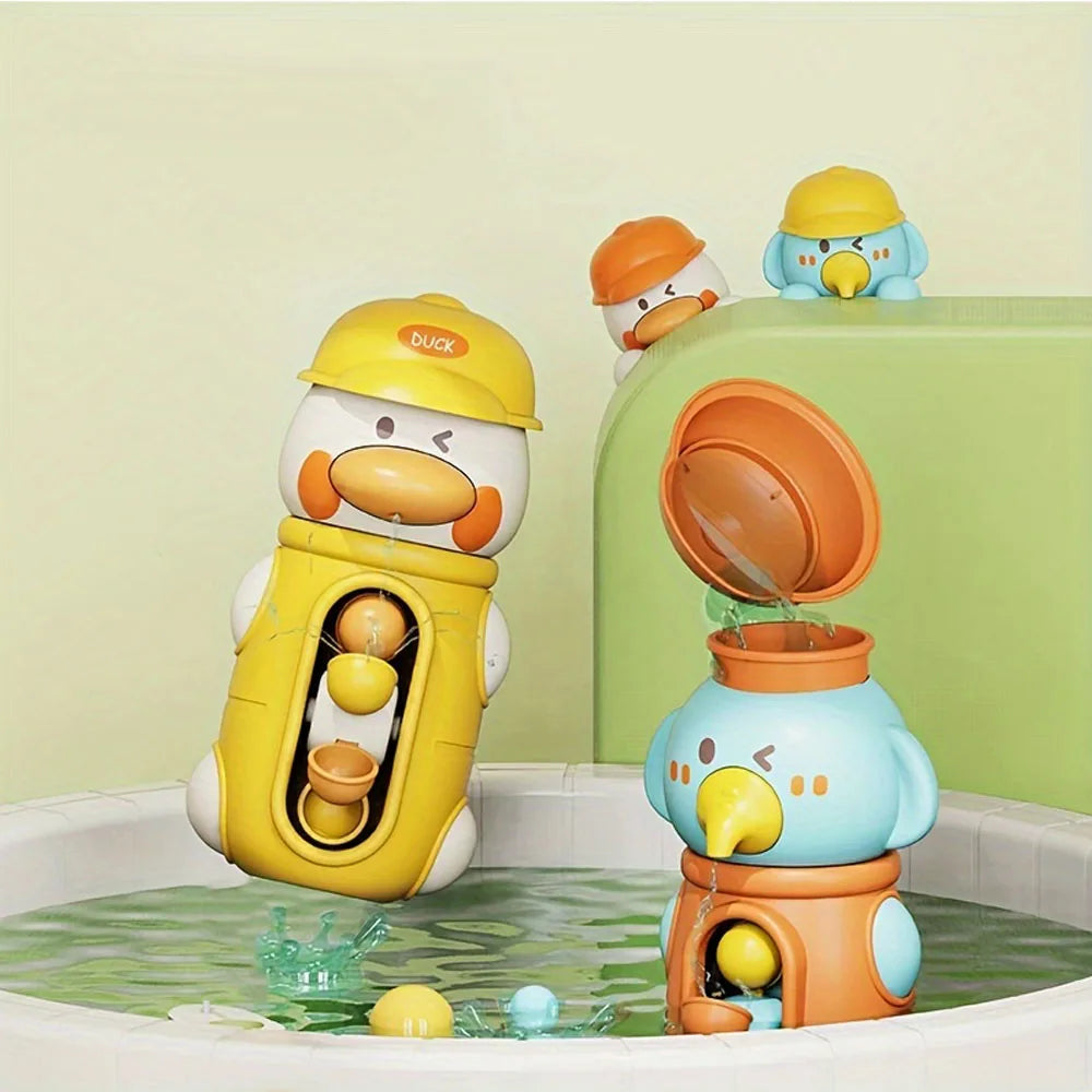 Duck & Elephant Bath Toy Water Spinner with Suction Cup Kids Bath Toy QXL