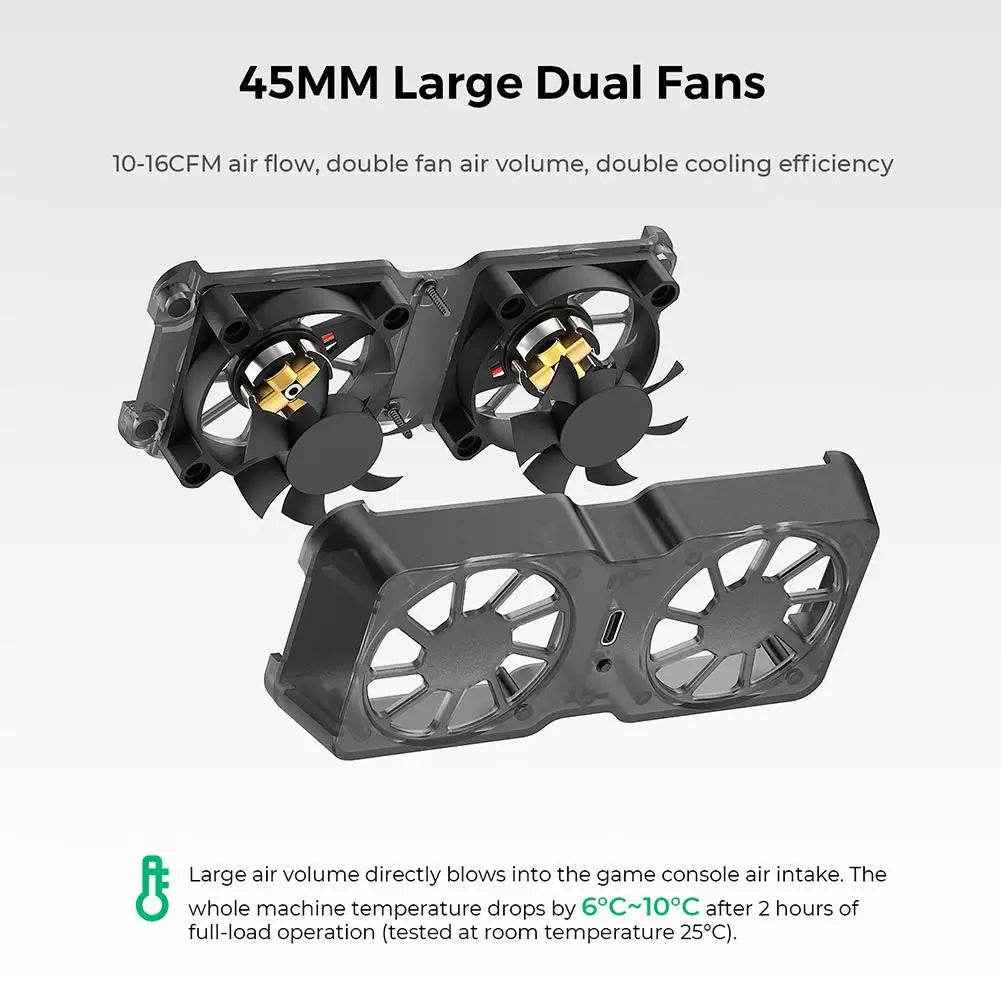 Magnetic Dual Fan Cooler for Steam Deck, ROG Ally X & Legion Go Console Cooling Fan QXL