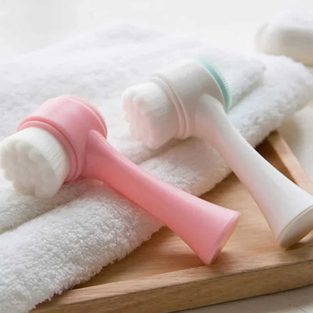 3D Double-Sided Silicone Facial Cleansing & Exfoliating Brush Facial Cleansing Brush QXL