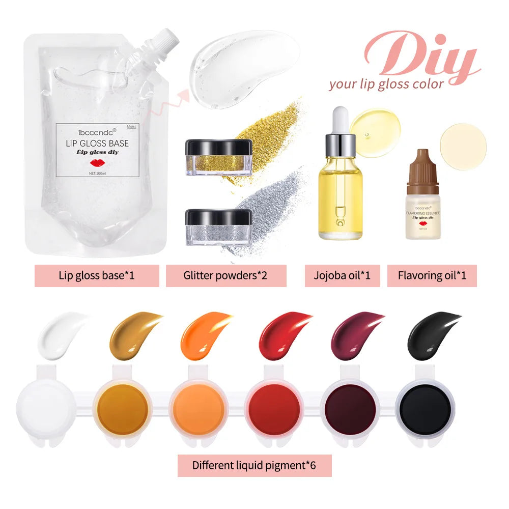 DIY Lip Gloss Making Kit | 100ml Base Gel, Tubes & Pigments Lip Gloss DIY Kit QXL