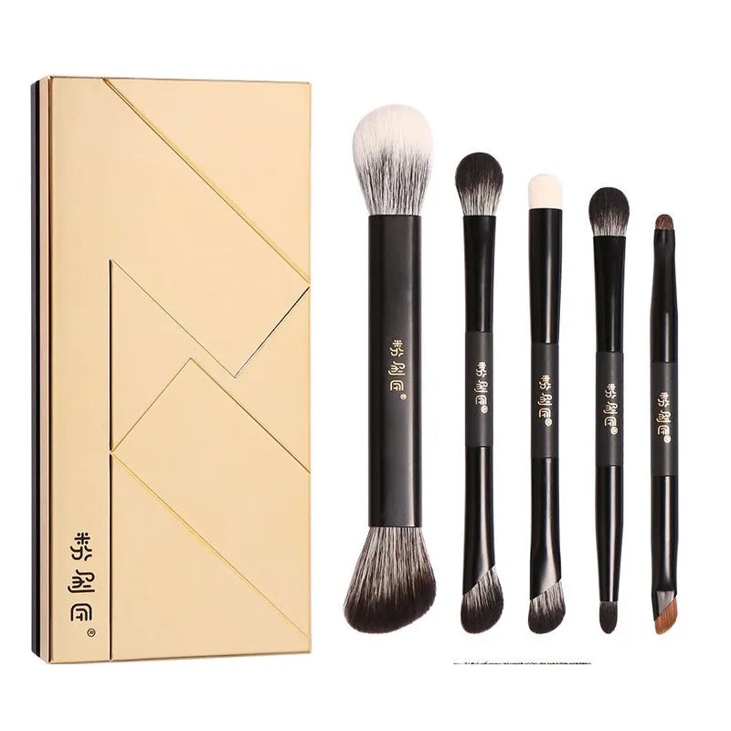 5-Pc Double-Head Eye Brush Set | Soft Synthetic Bristles Eye Makeup Brush Set QXL