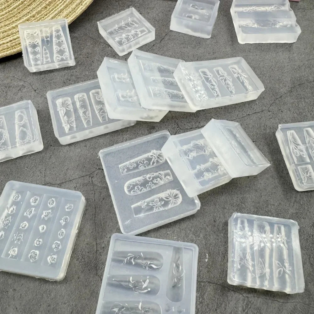 3D Silicone Nail Art Mold | Lily & Tulip Carving Templates Nail Art Mold QXL