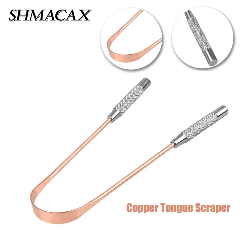 Copper Tongue Scraper | Stainless Steel Oral Hygiene Cleaner Tongue Scraper QXL
