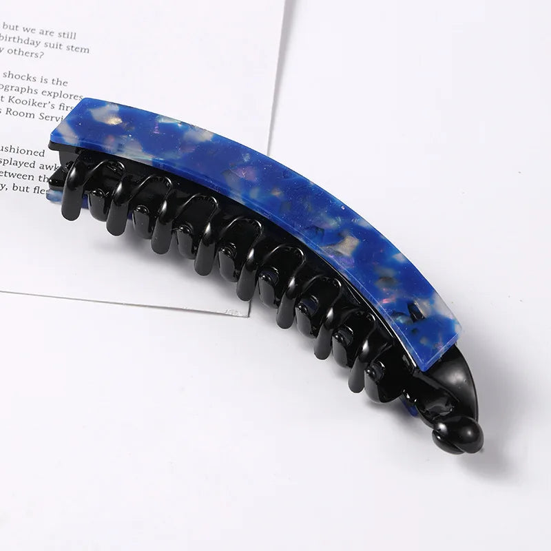 Blue Vintage Braided Banana Hair Clip | Wave Ponytail Holder Banana Hair Clip QXL 13.3cm blue