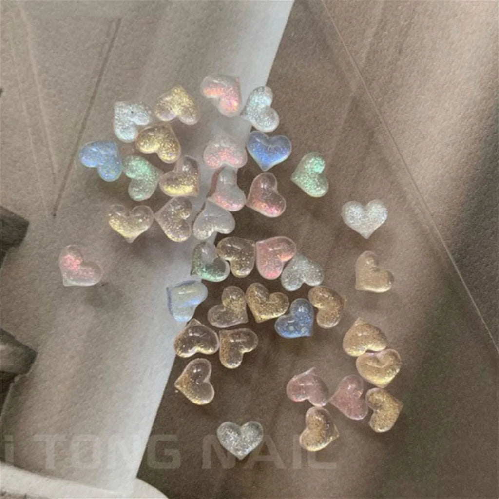 20-Pc Kawaii 3D Heart & Flower Nail Art Charms | Rhinestone DIY Nail Art Charms QXL