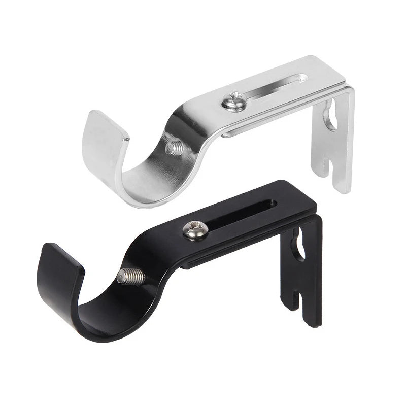 2-Pack Adjustable Wall-Mount Curtain Rod Brackets – Iron Curtain Rod Bracket QXL