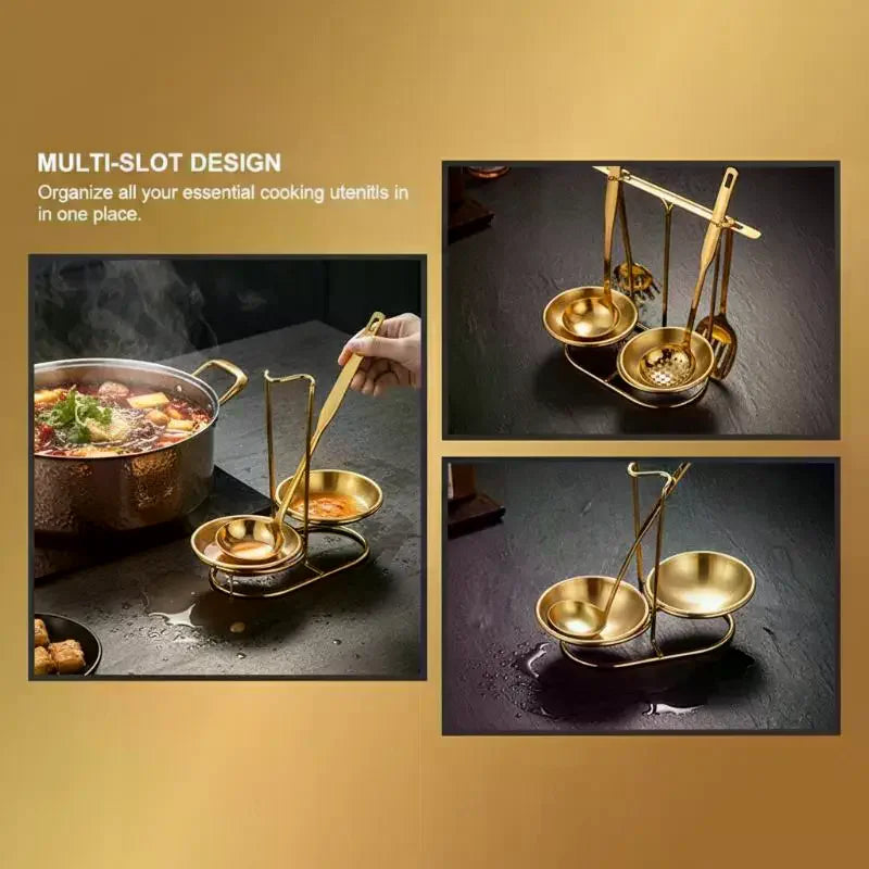 Stainless Steel Ladle & Spoon Rest Stand | Kitchen Utensil Rack Utensil Rack Stand QXL