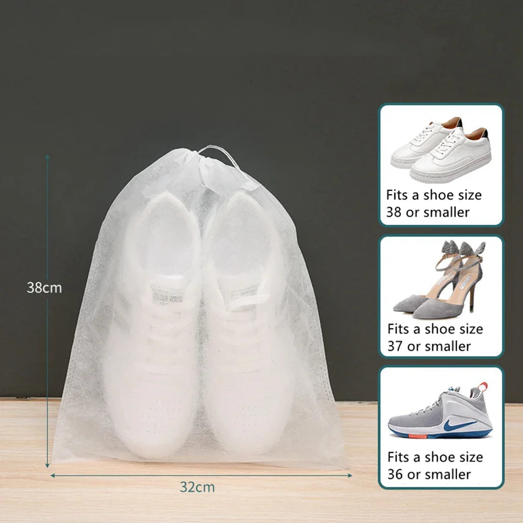 10-Pack Hanging Shoe & Clothing Storage Bags | Non-Woven Hanging Storage Bags QXL B359 -M-10pcs