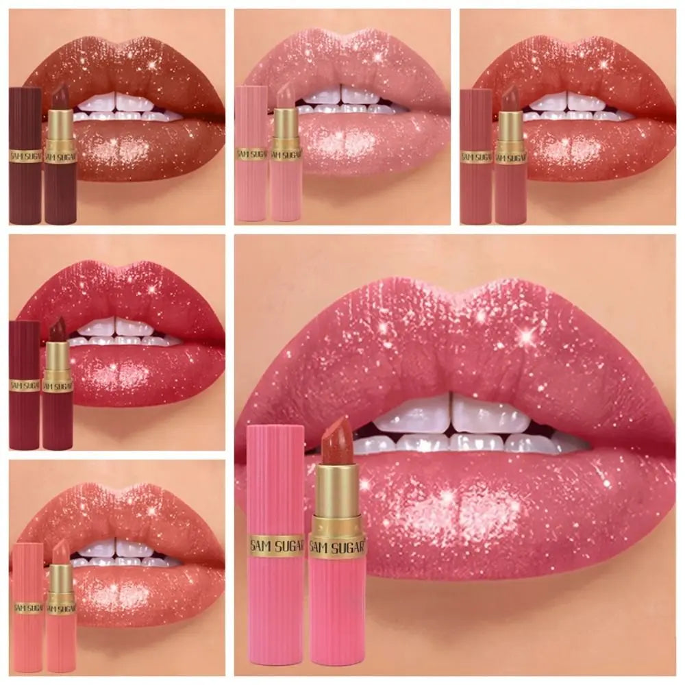 Waterproof Glitter Lipstick | Long-Lasting Matte Lip Color Glitter Lipstick QXL