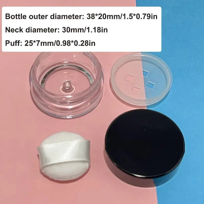 3g Refillable Loose Powder Jar with Sifter & Makeup Puff Loose Powder Jar QXL